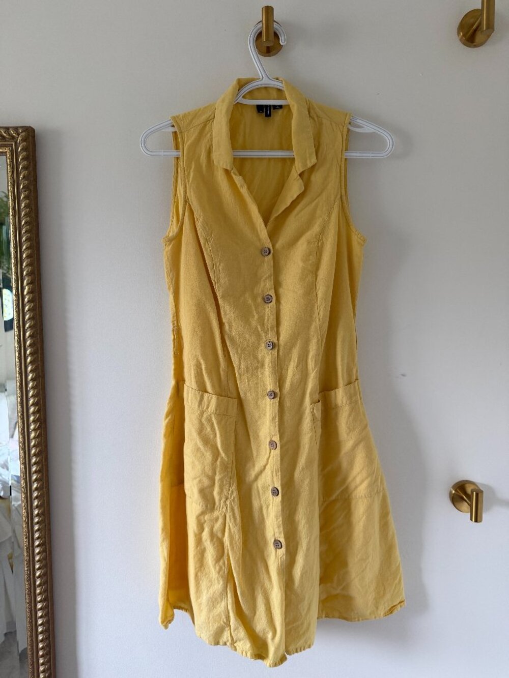 Yellow button down dress